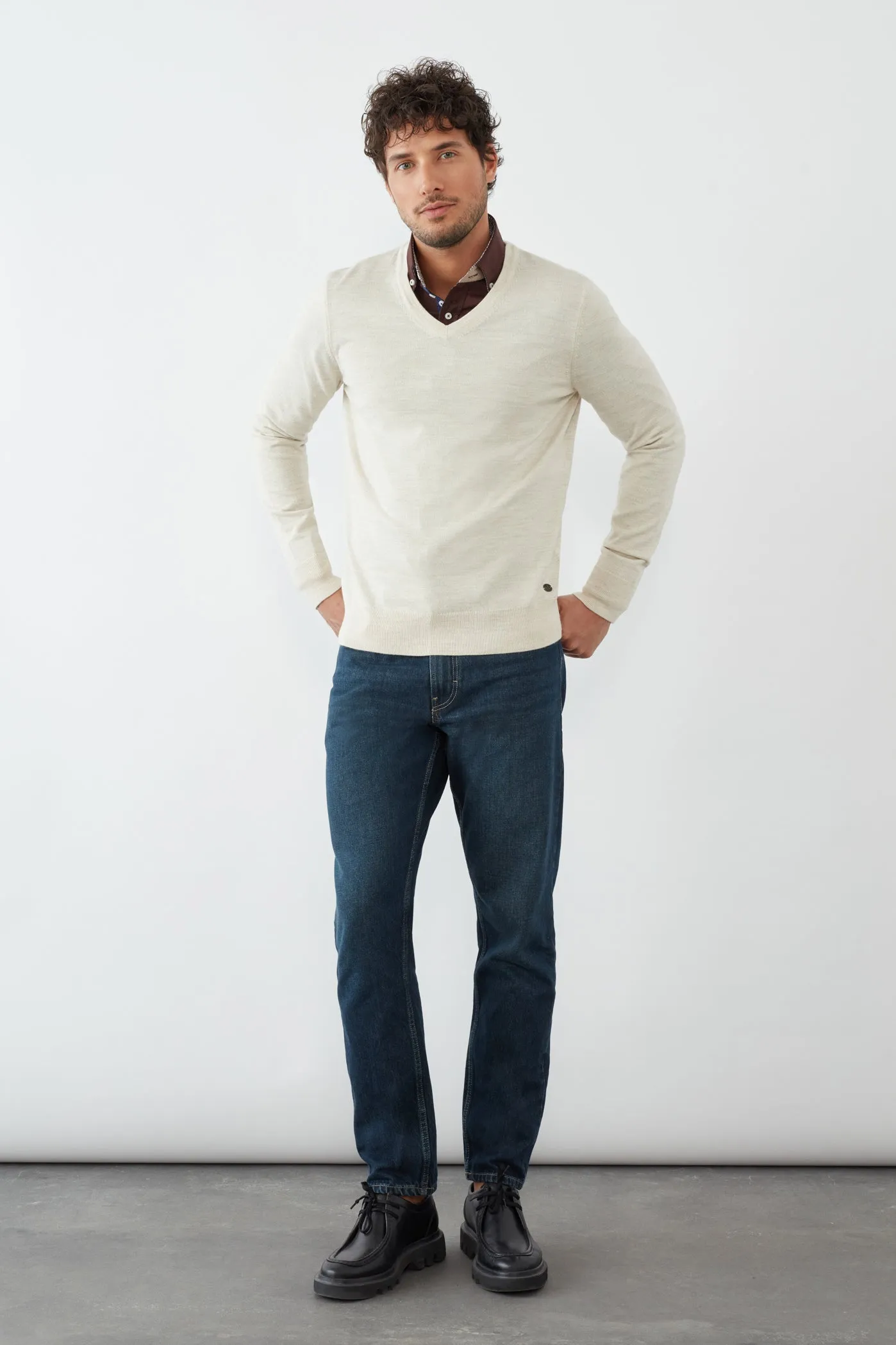 Merino's Blend Man Sweater Beige