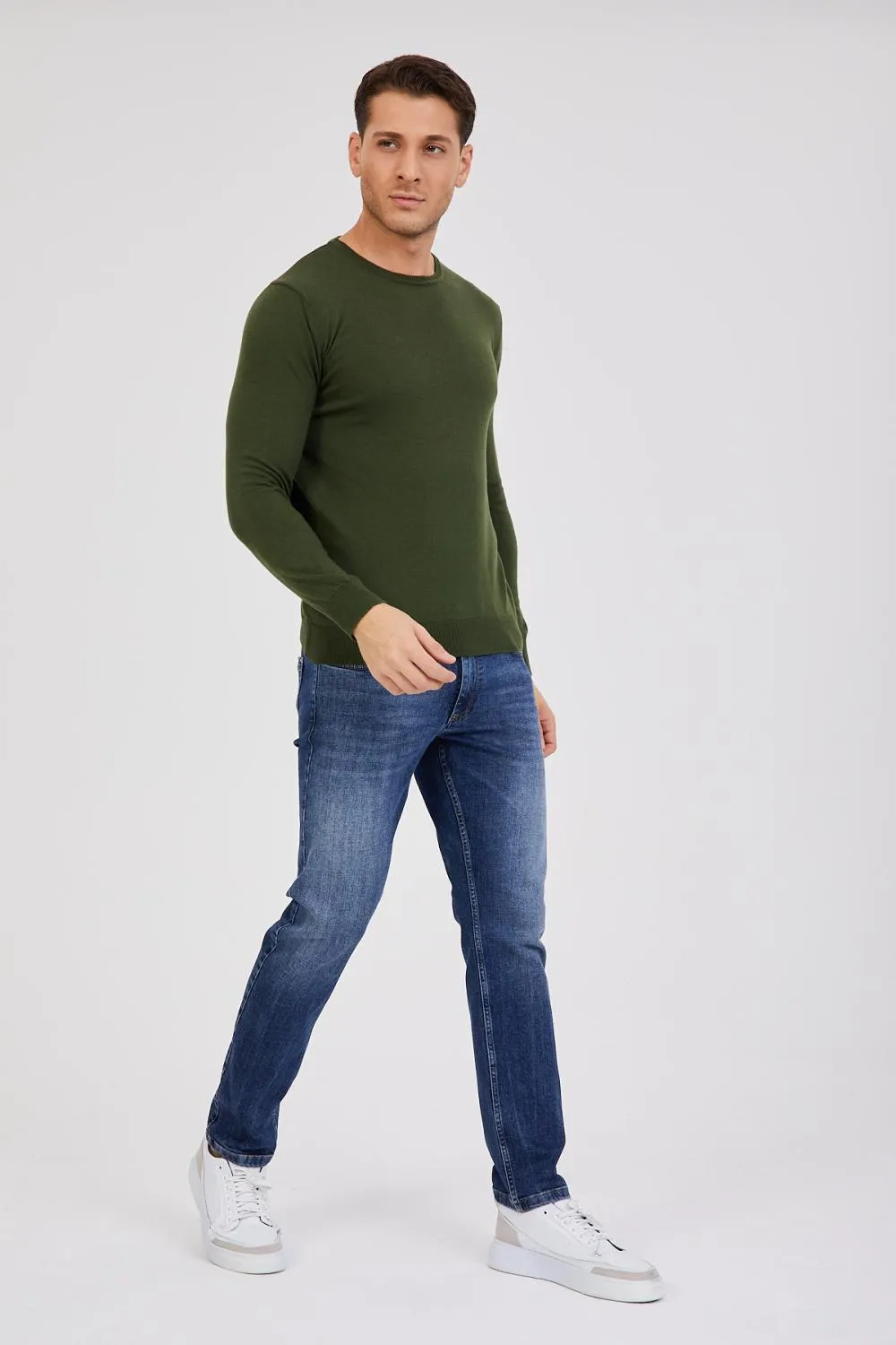 Microfiber Man Sweater Green