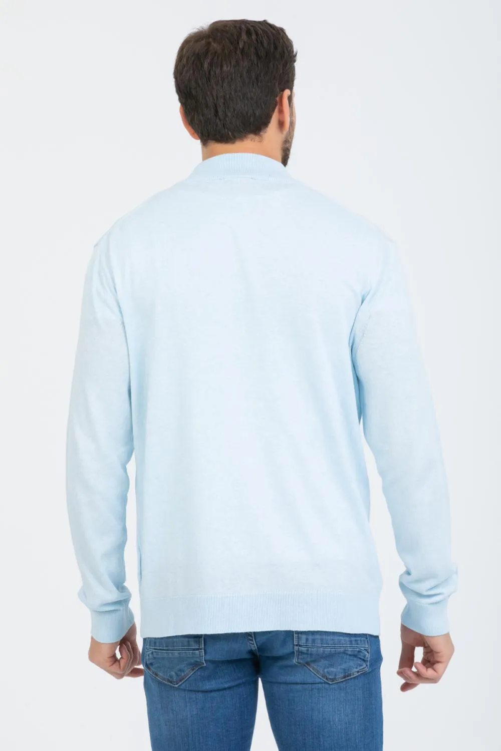 Microfiber Man Sweater Light Blue