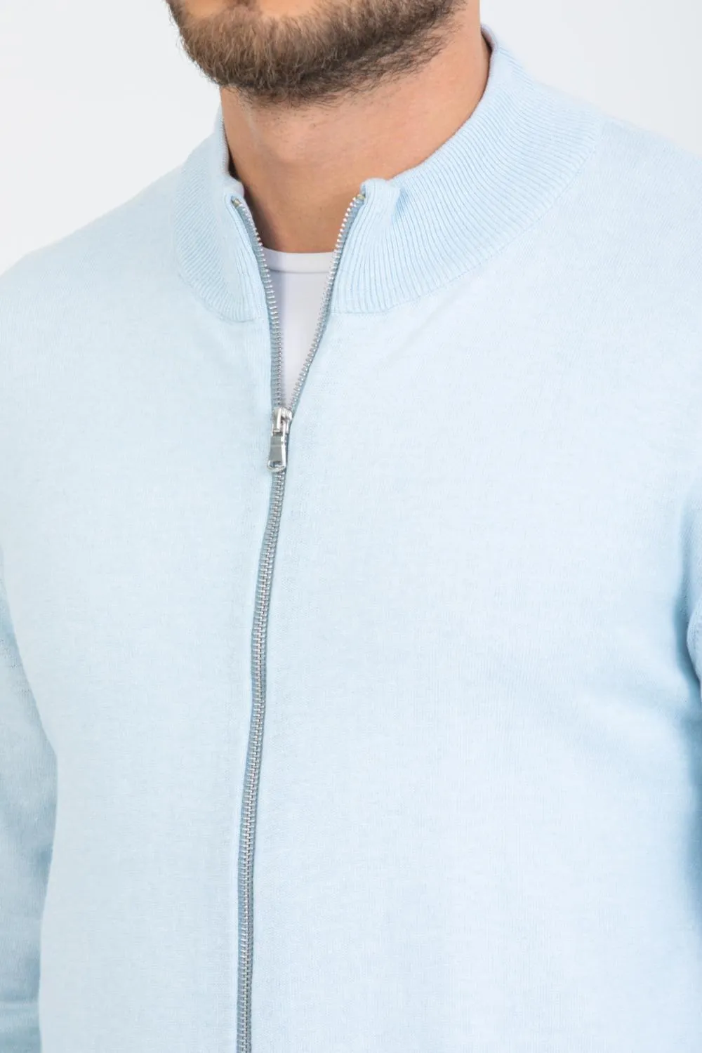 Microfiber Man Sweater Light Blue