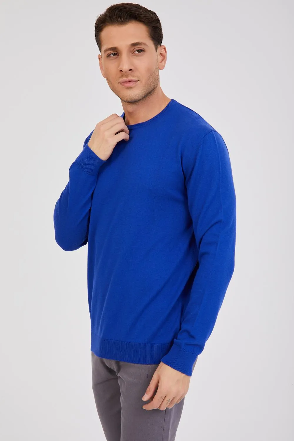 Microfiber Man Sweater Navy Blue