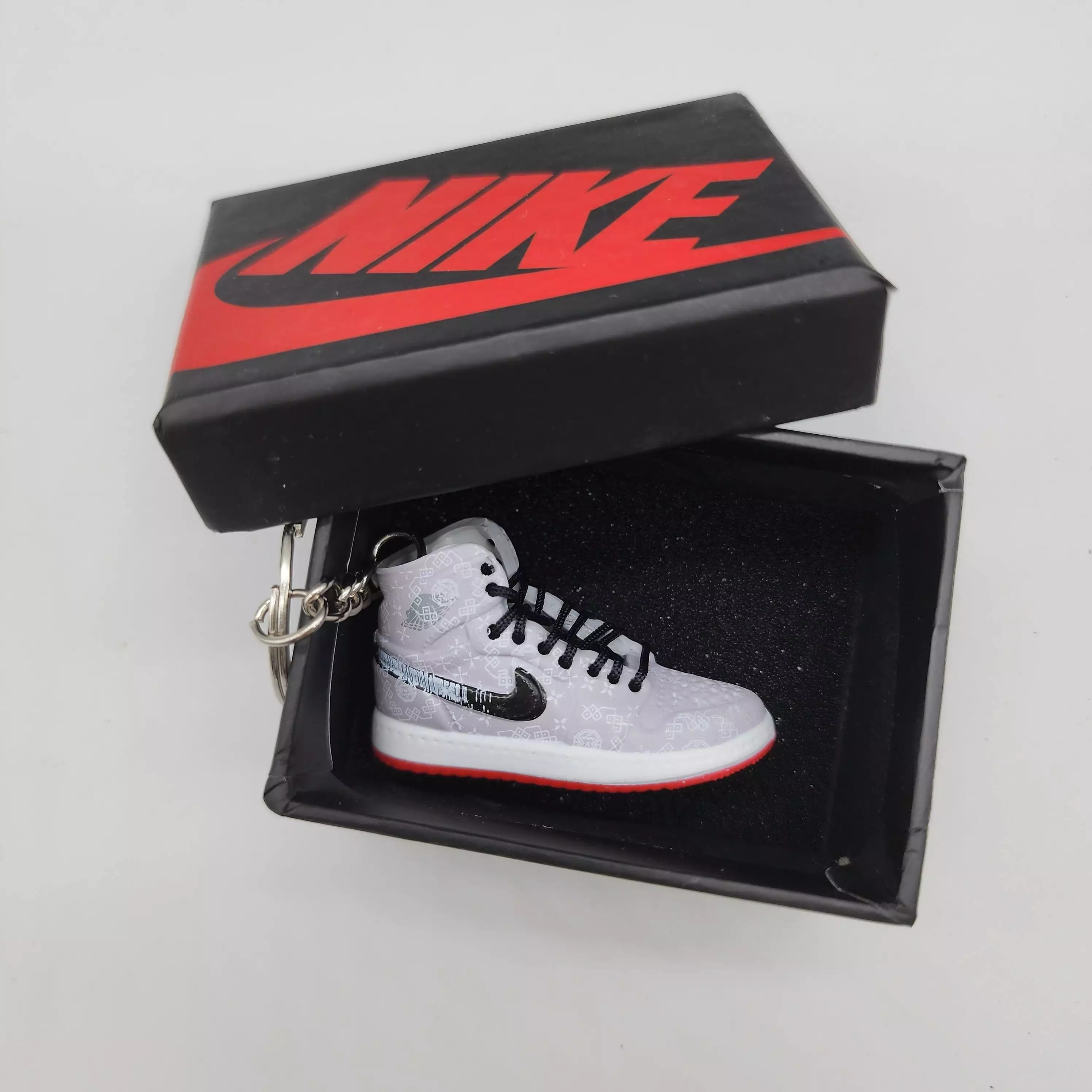 Mini Sneaker Keyring- AJ1 (Grey Pattern)