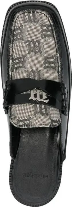 MISBHV monogram-print mules Neutrals