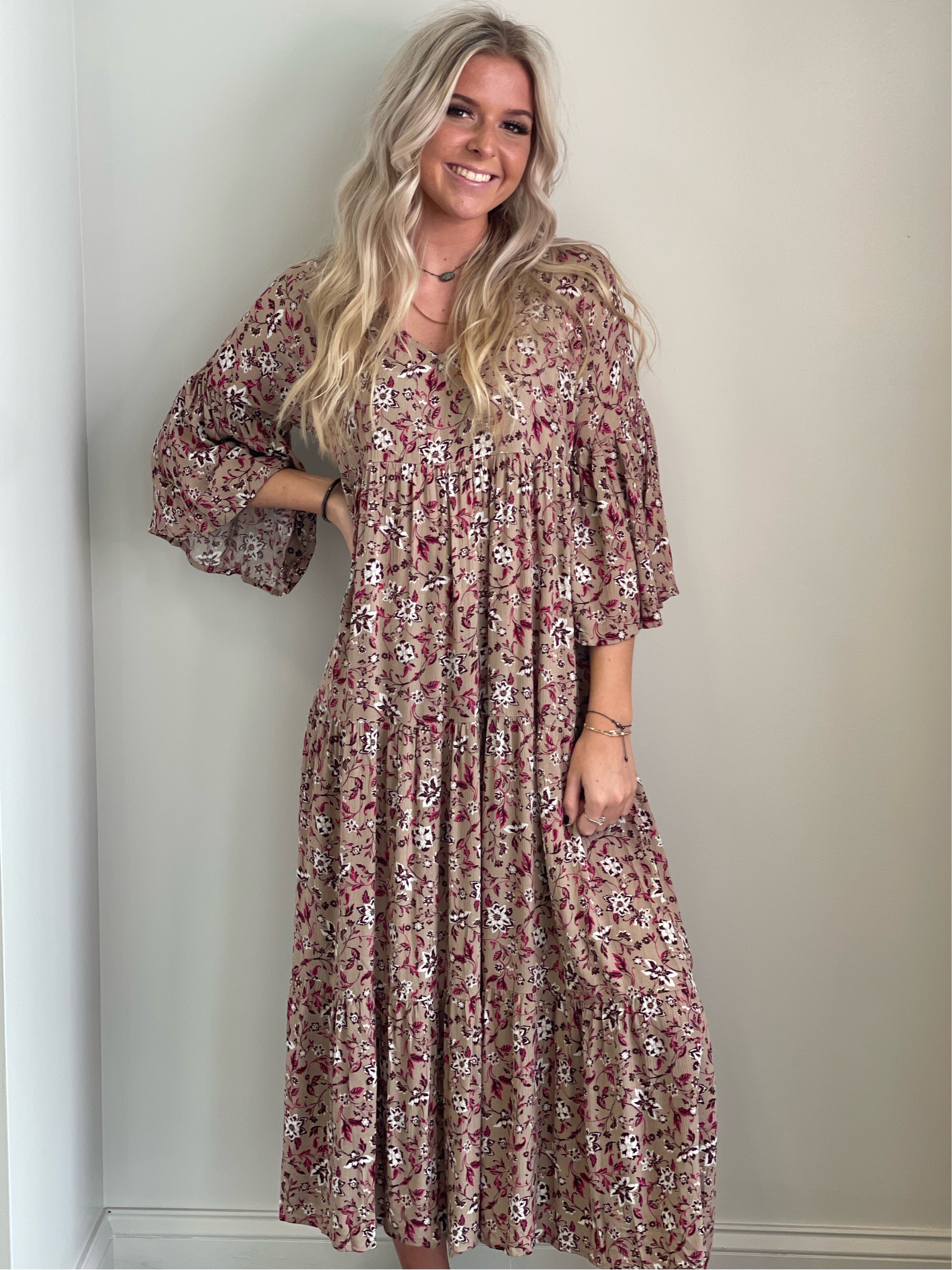 Myra Midi Length Floral Dress