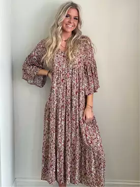 Myra Midi Length Floral Dress