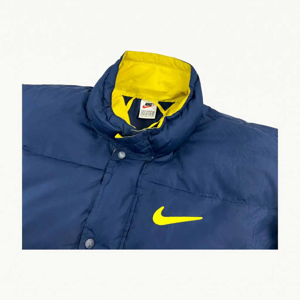 Navy Blue 90s NIKE Puffer Jacket Coat (XL)