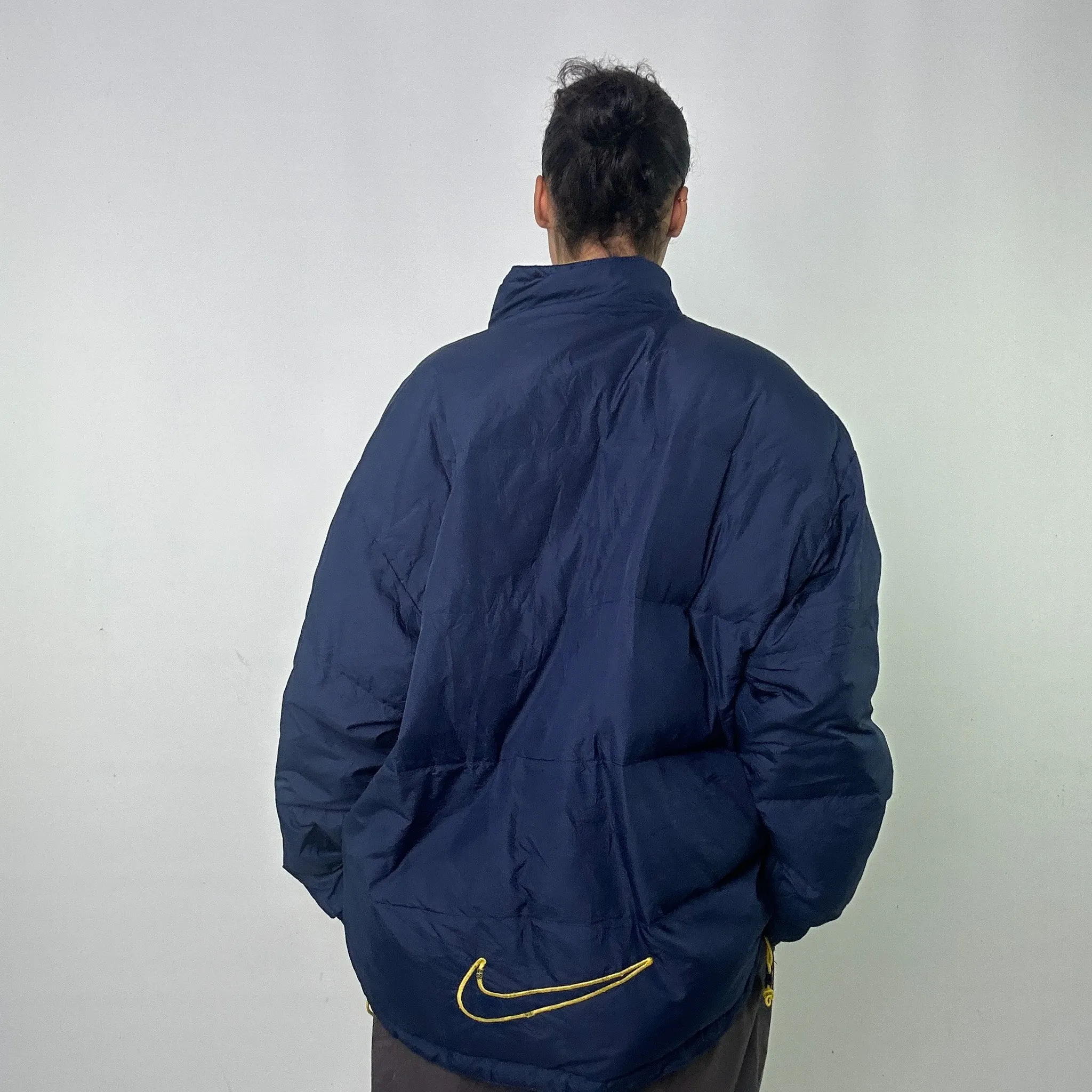 Navy Blue 90s NIKE Puffer Jacket Coat (XL)