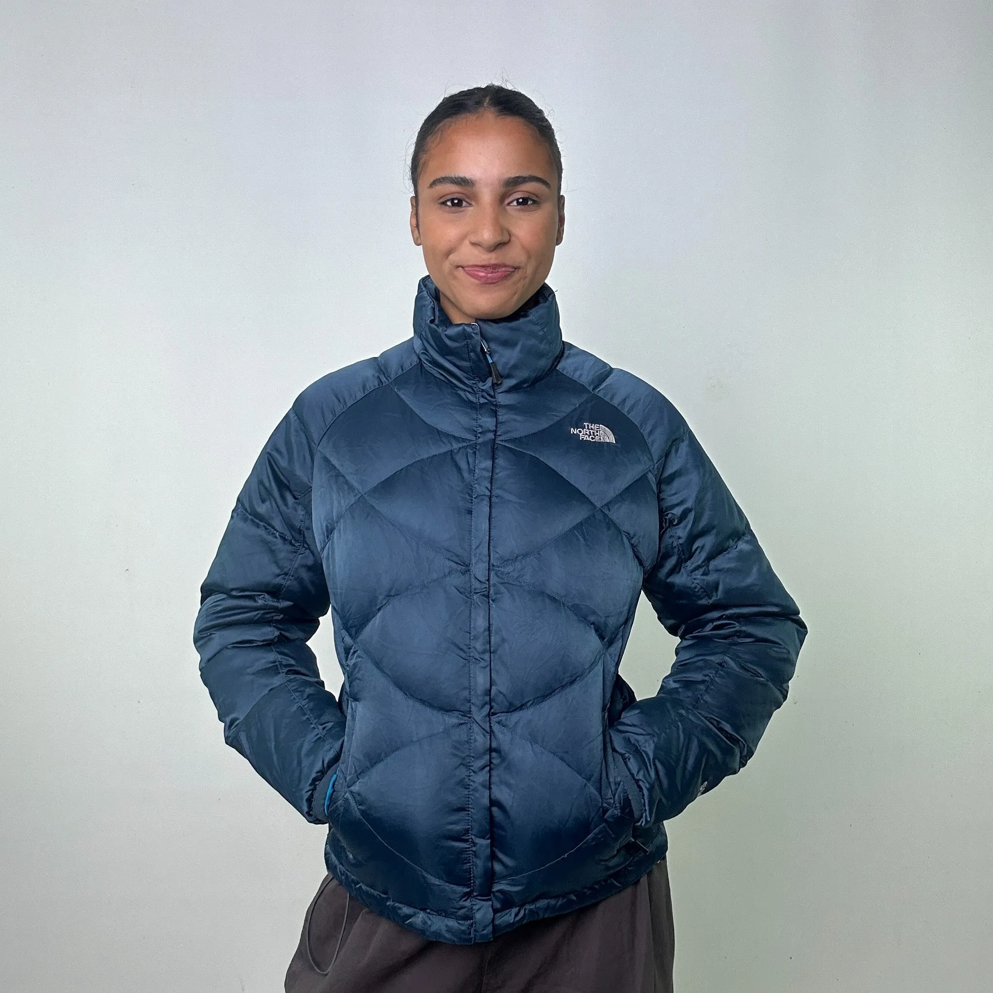 Navy Blue 90s The North Face 550 Series Puffer Jacket Coat (M)