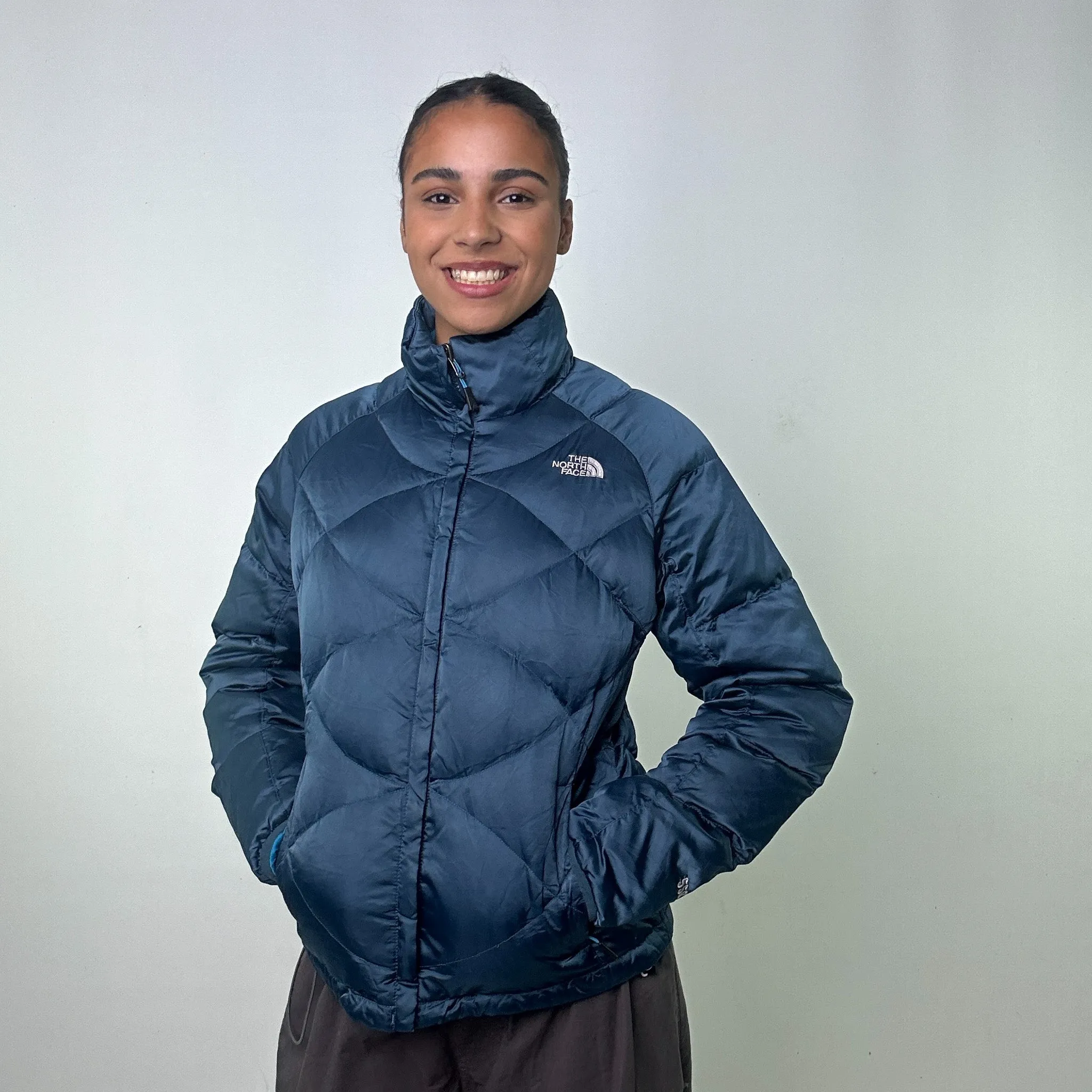 Navy Blue 90s The North Face 550 Series Puffer Jacket Coat (M)