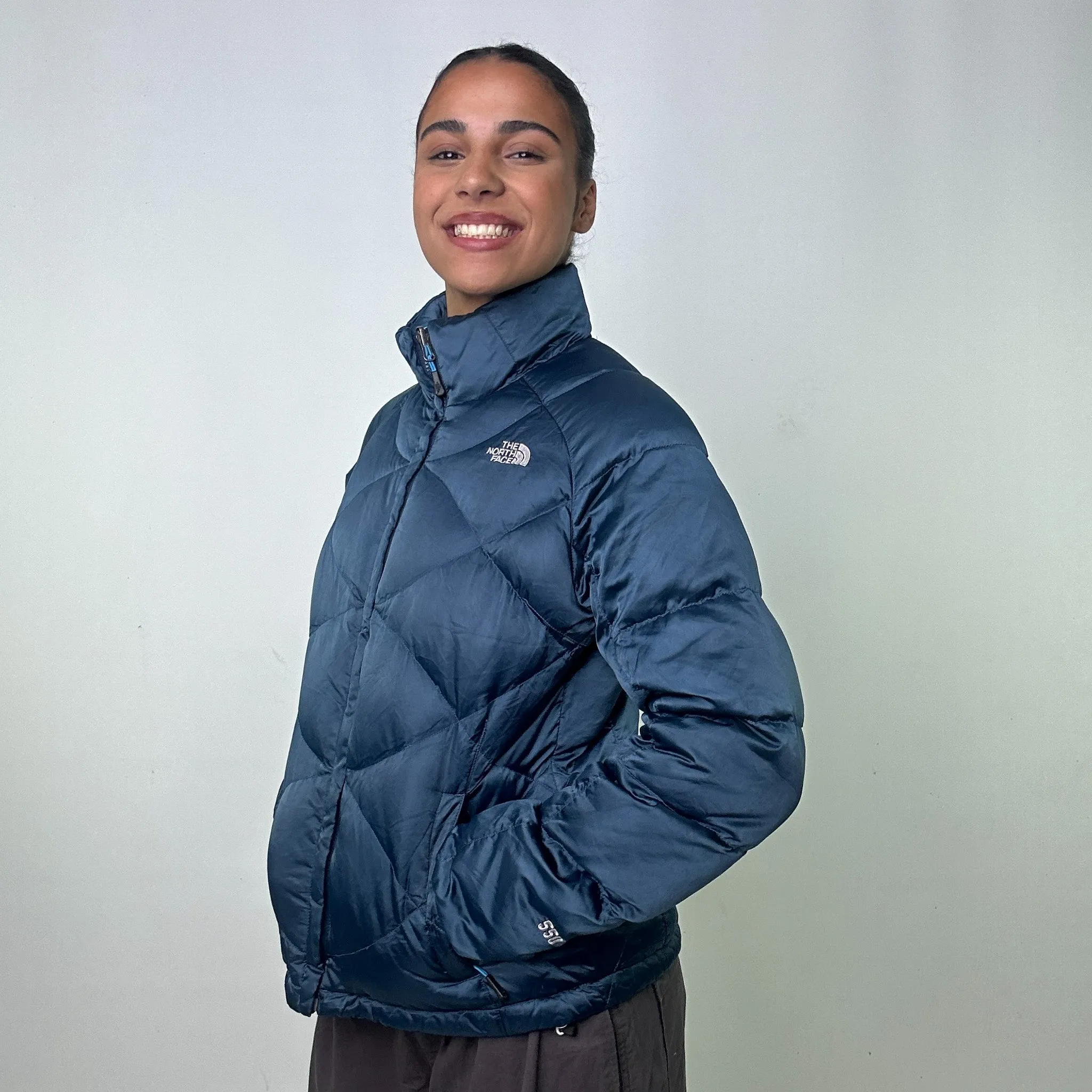 Navy Blue 90s The North Face 550 Series Puffer Jacket Coat (M)