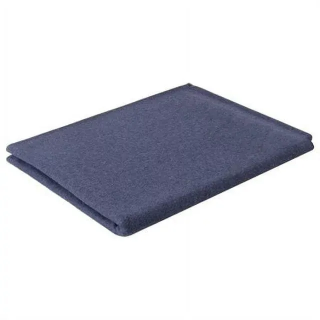 Navy Blue Wool Blanket, 70% Wool