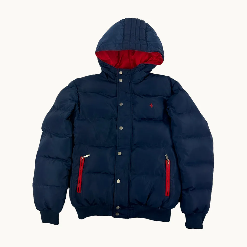 Navy Blue y2ks Ferrari Puffer Jacket Coat (S)