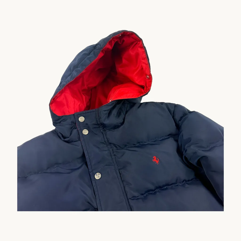 Navy Blue y2ks Ferrari Puffer Jacket Coat (S)