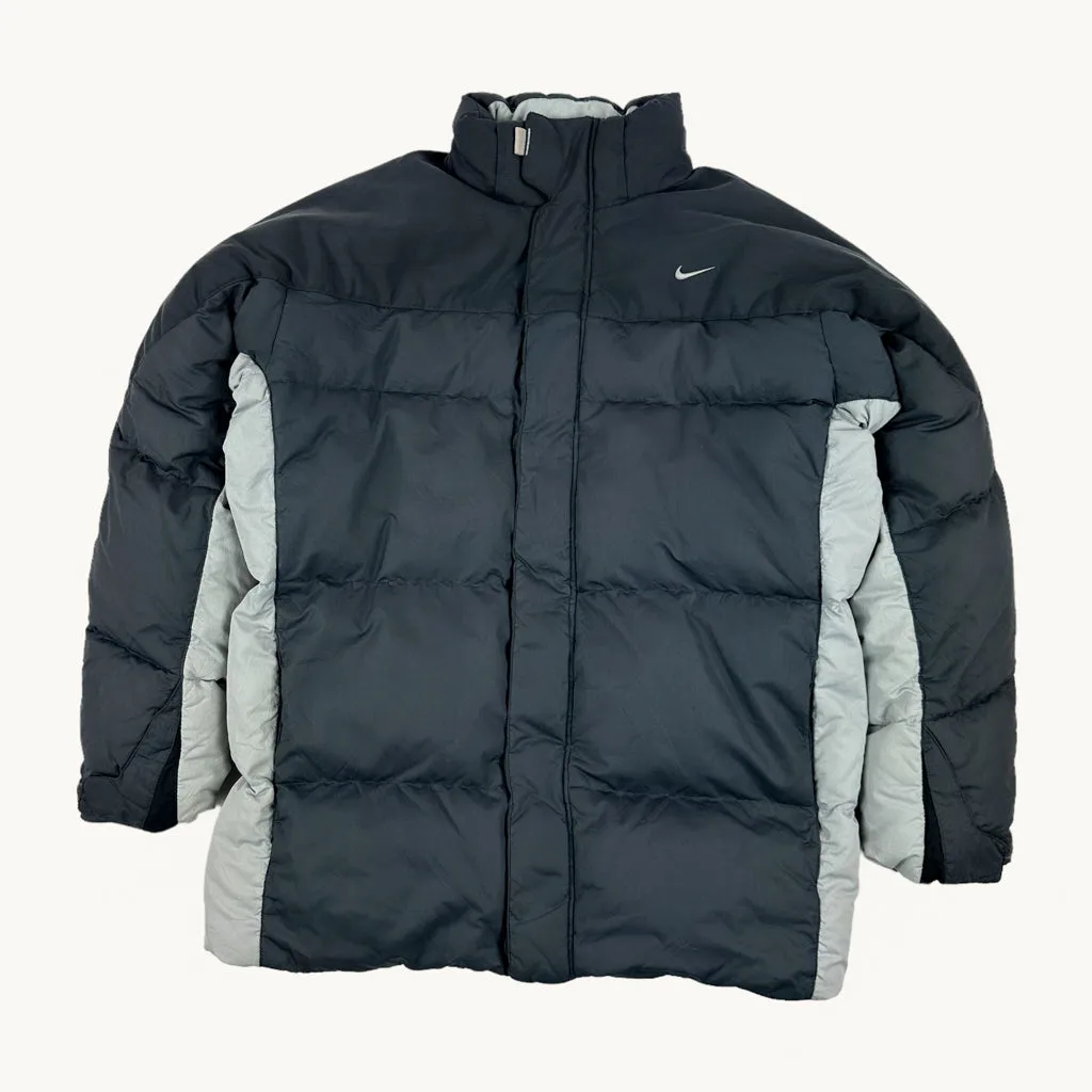 Navy Blue y2ks NIKE Puffer Jacket Coat (L)