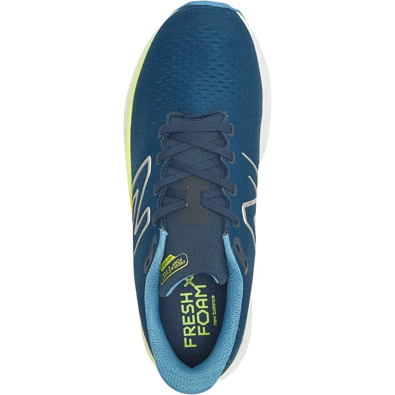 New Balance Mens Fresh Foam X Evoz V3 2E Wide Fit Neutral Running Shoes Navy/White