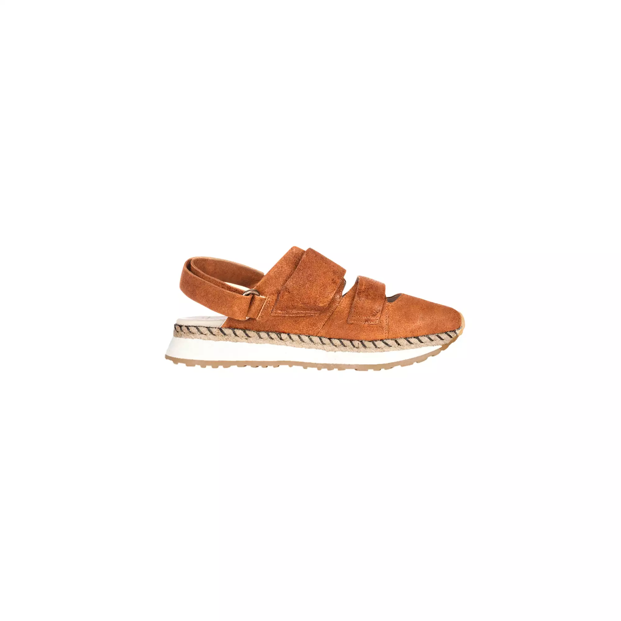 Open Back Sneaker Ricamo Vegetal Wash Brandy