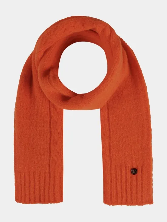 Orange braided scarf