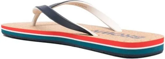 Orlebar Brown Haston Stripe flip flops Blue