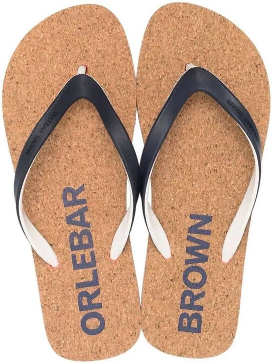 Orlebar Brown Haston Stripe flip flops Blue