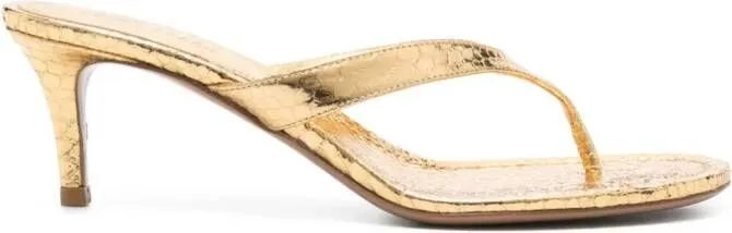 Paris Texas 65mm metallic-leather mules Gold