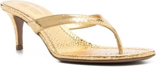 Paris Texas 65mm metallic-leather mules Gold