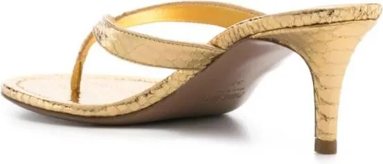 Paris Texas 65mm metallic-leather mules Gold