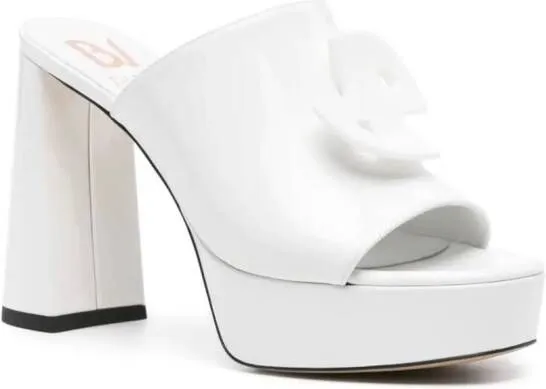 Patou x Bettina Vermillon Glossy Anitta 110mm mules White