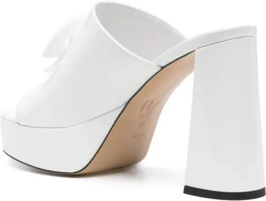 Patou x Bettina Vermillon Glossy Anitta 110mm mules White