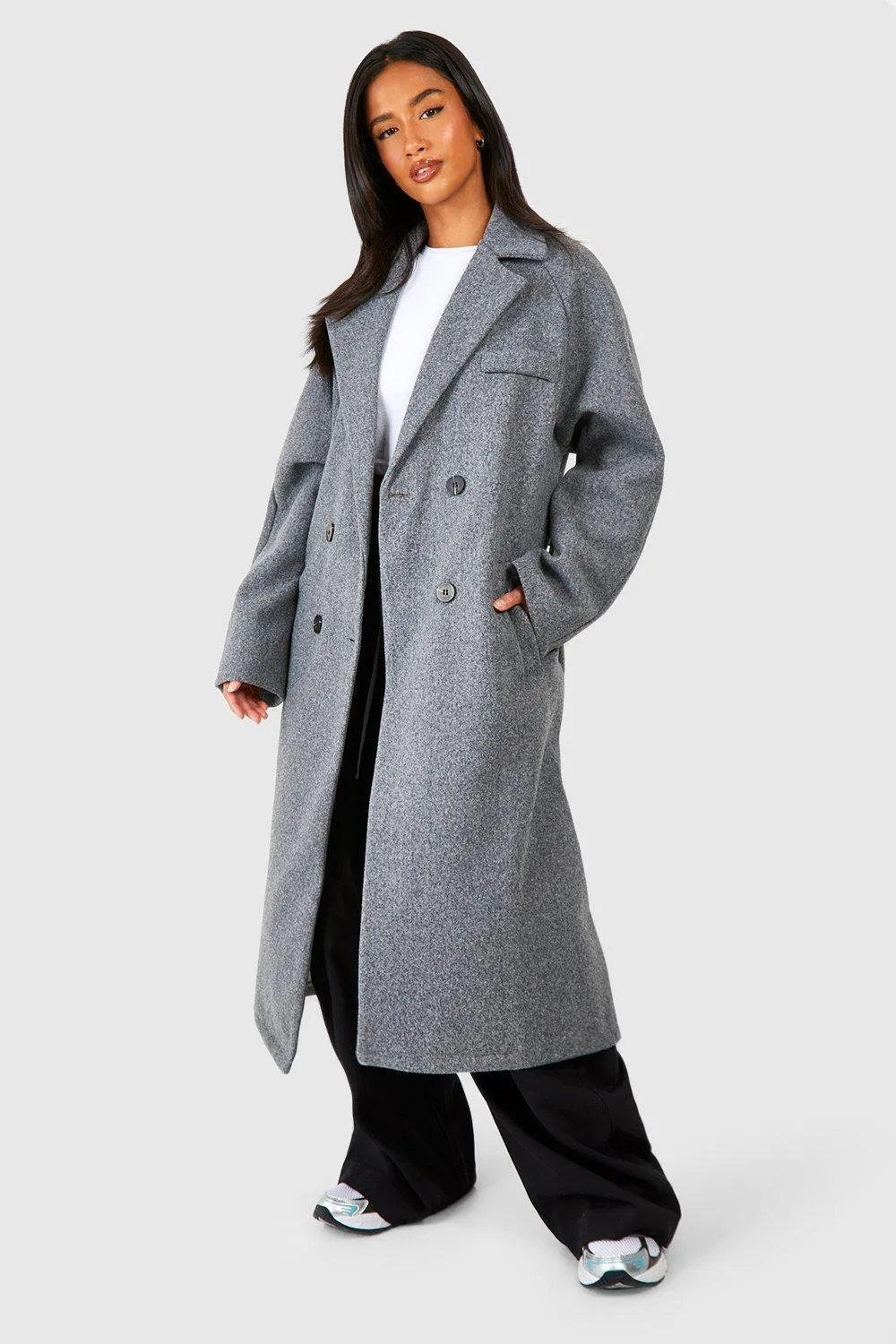 Petite Oversized Wool Look Belted Coat