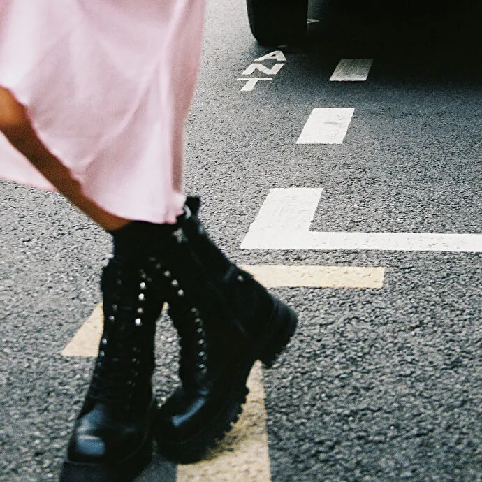 Ranger ankle boots with laces, zips and square toes - Jonak x Schott in black grained leather