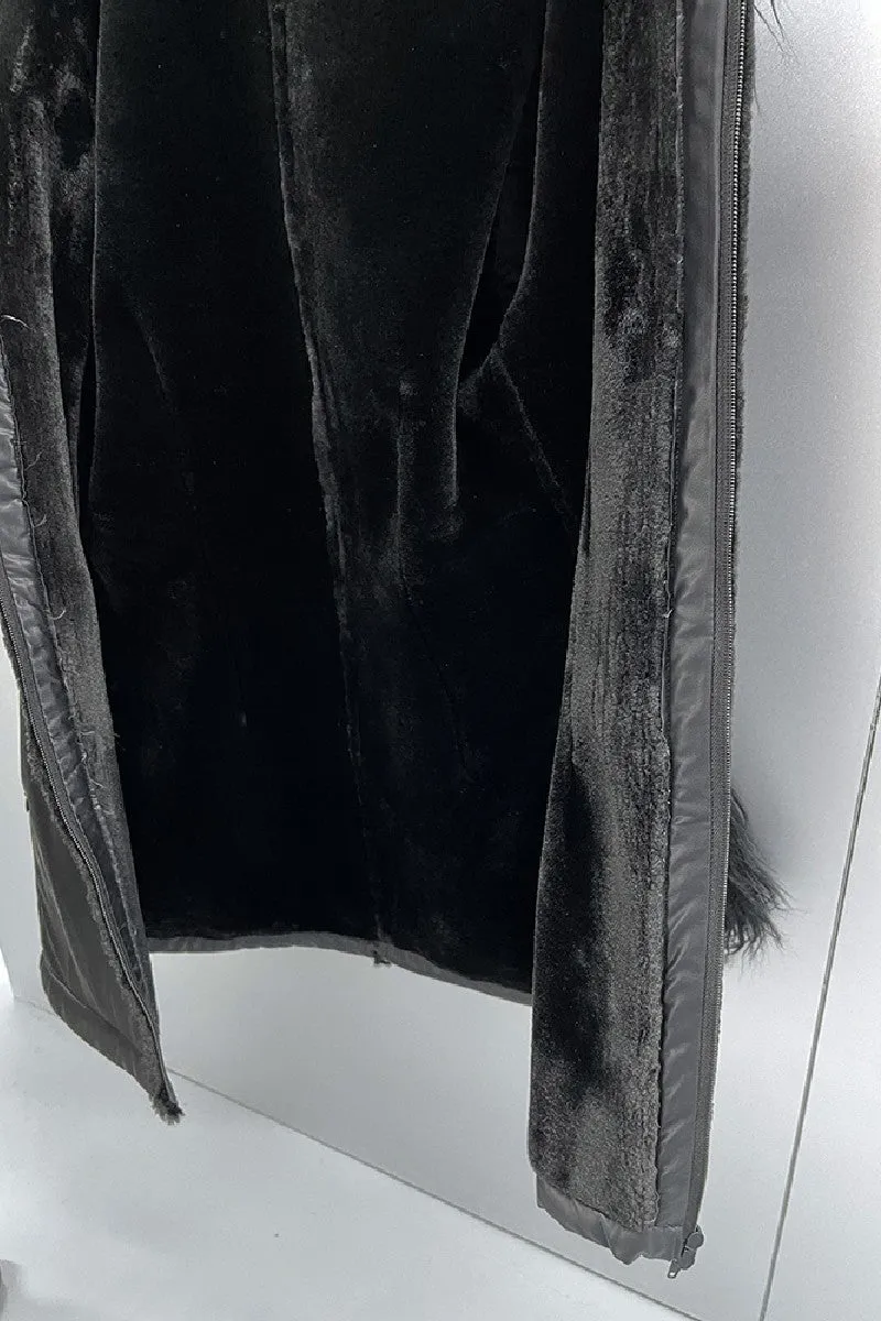 Refined Vegan Leather Fur Coat