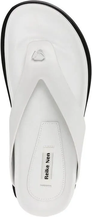 Reike Nen two-tone leather flip flops White