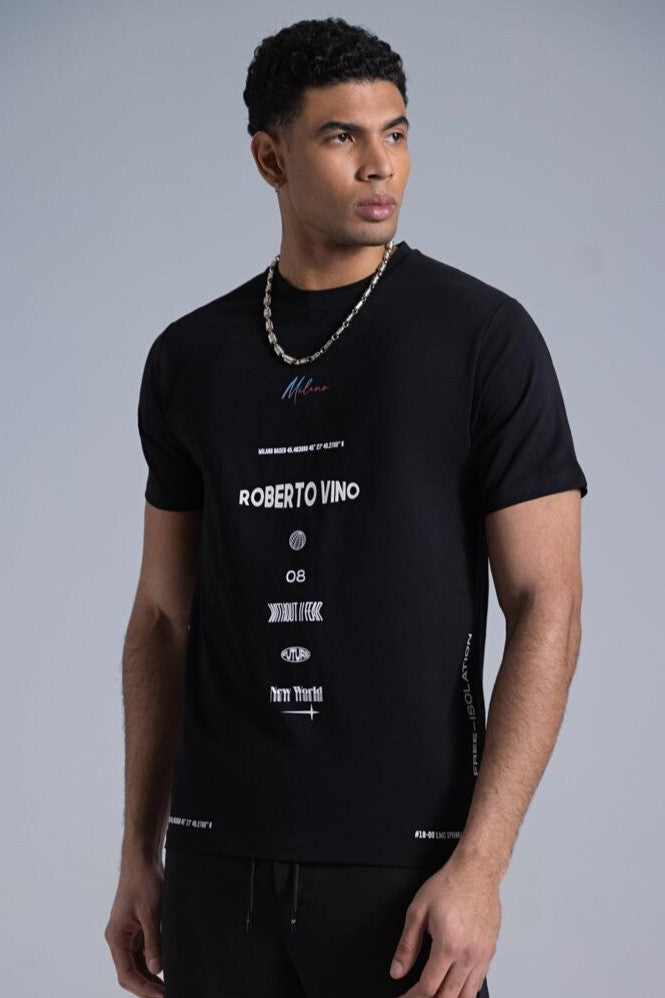 ROBERTO VINO Big logo T-shirt (BLACK)