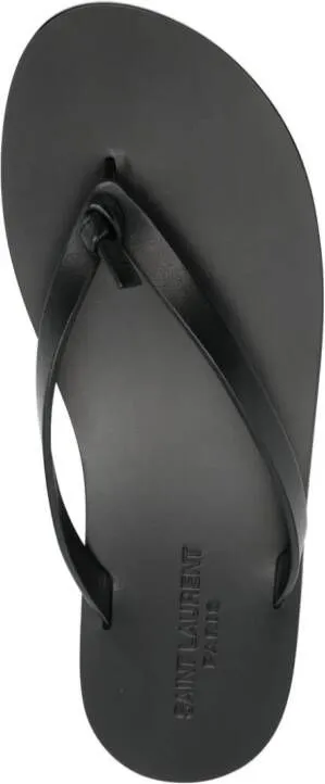 Saint Laurent Laguna leather flip-flops Black