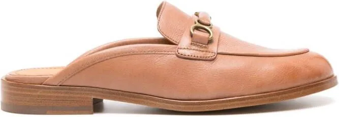 Sartore horsebit-detail leather mules Brown