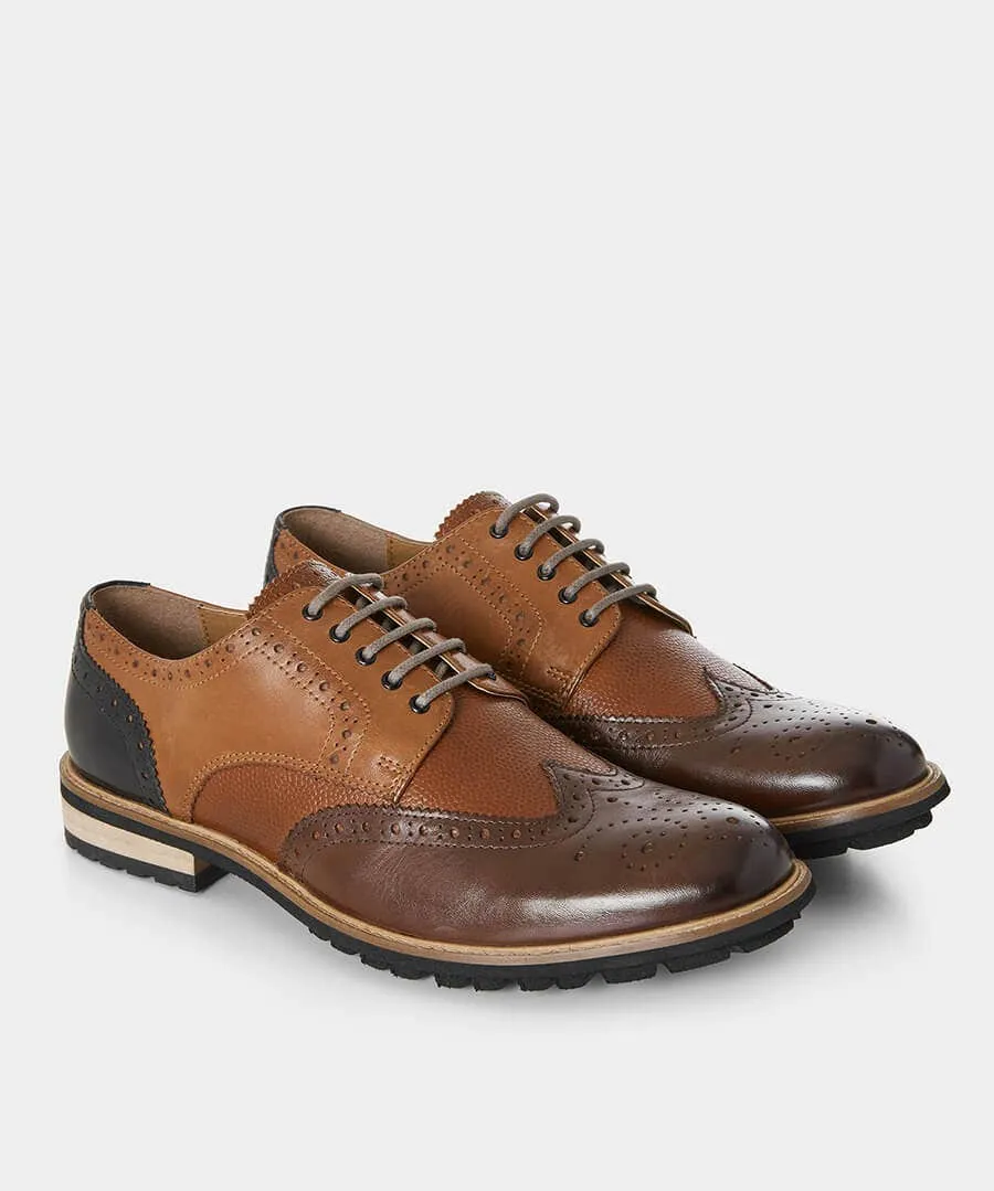 Savile Mixed Leather Brogues