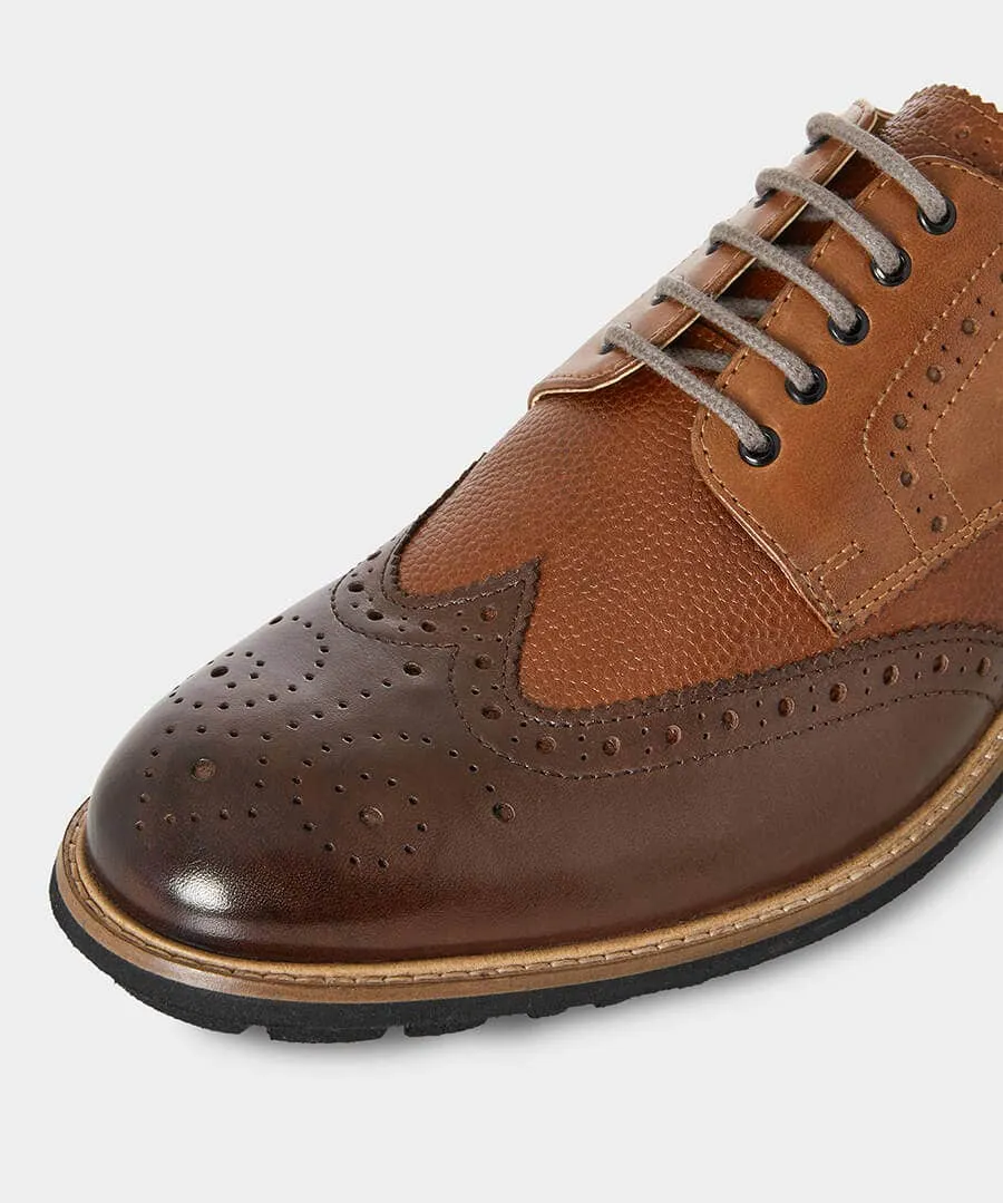 Savile Mixed Leather Brogues