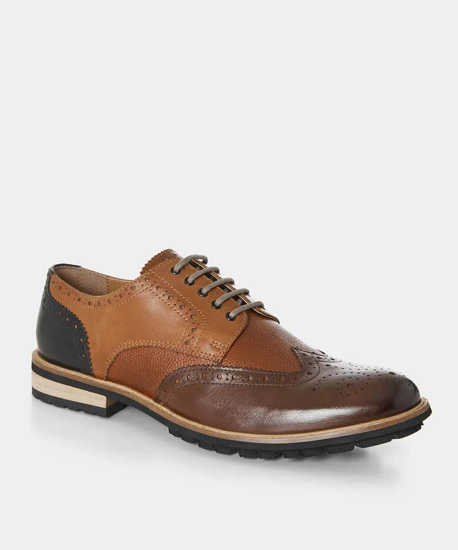 Savile Mixed Leather Brogues