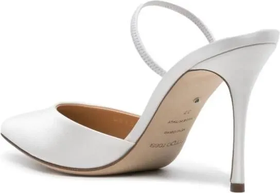 Sergio Rossi Godiva Bridal 85mm satin mules White