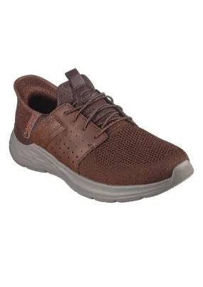 Skechers Garner Newick No Hands Slip-Ins Trainers Dark Brown