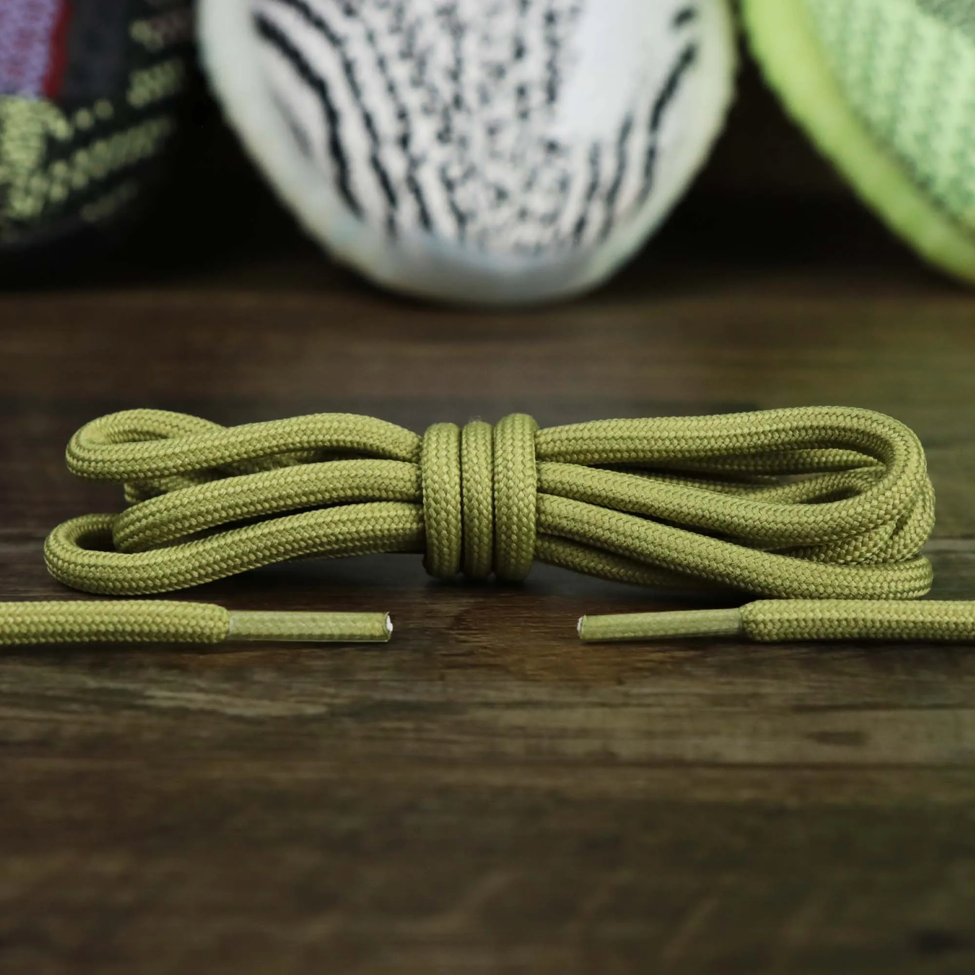 Solid Rope Light Green Shoelaces with Light Green Aglets | 120cm Capswag