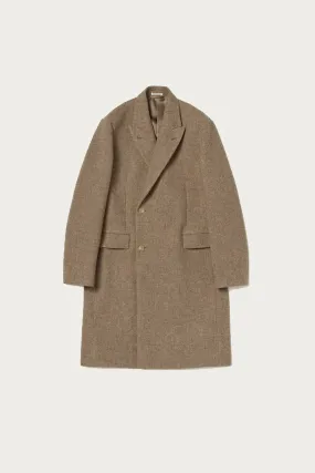 Sponge Wool Melton Chesterfield Coat - Top Brown