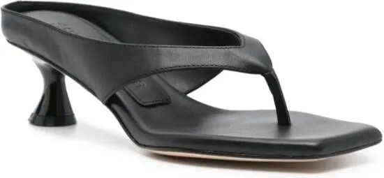 Studio Amelia Angela 50mm leather flip flops Black