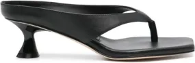 Studio Amelia Angela 50mm leather flip flops Black