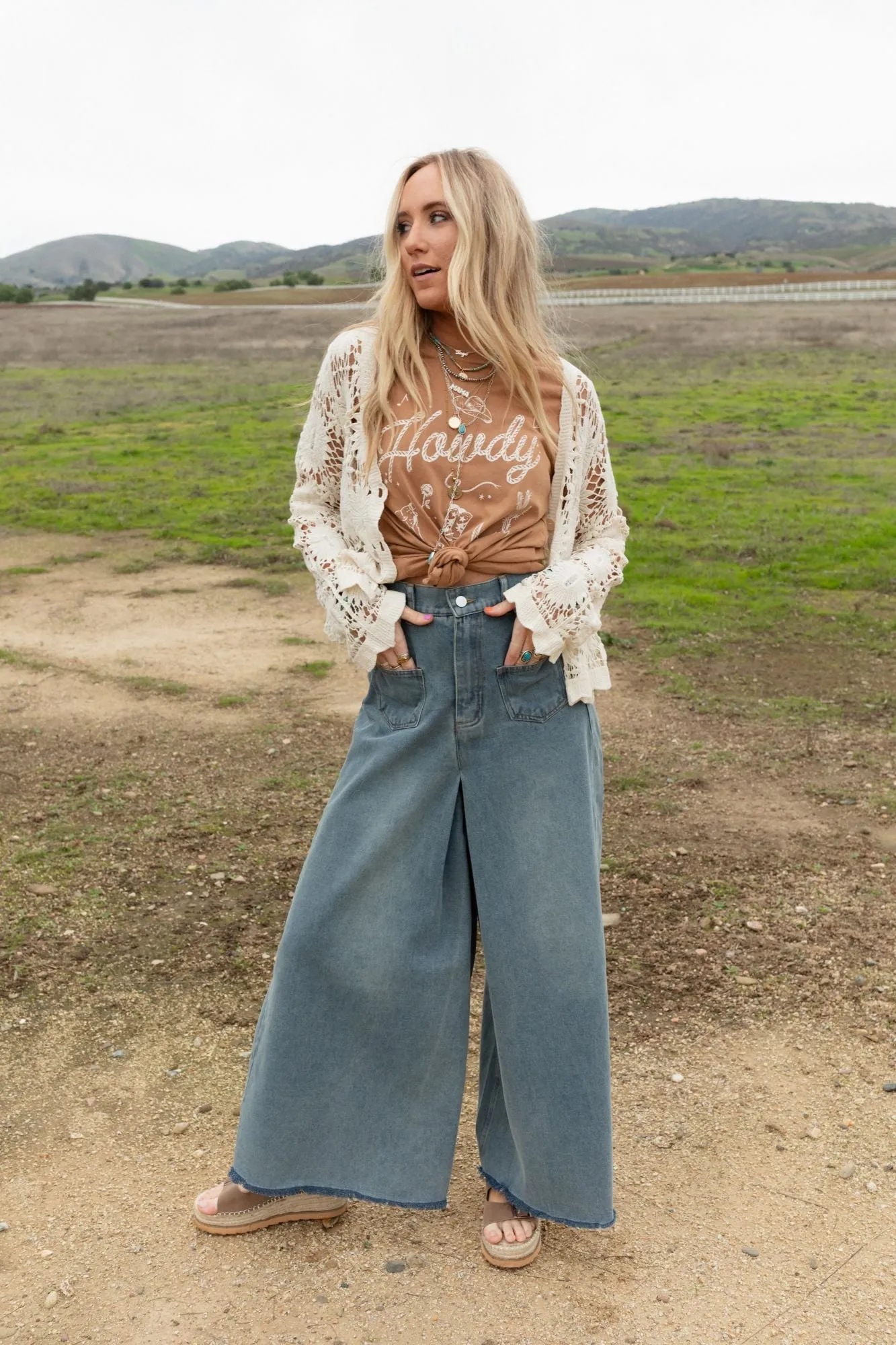 Sway My Way Super Wide Leg Pant - Light Denim