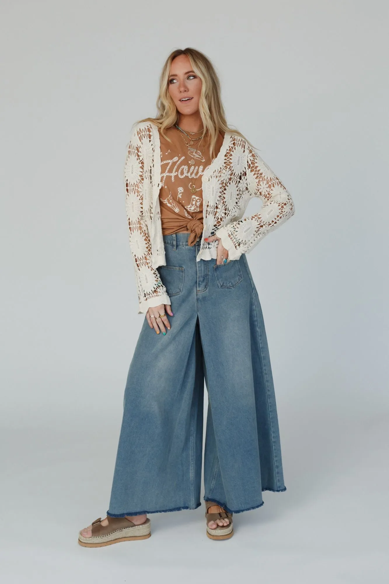 Sway My Way Super Wide Leg Pant - Light Denim