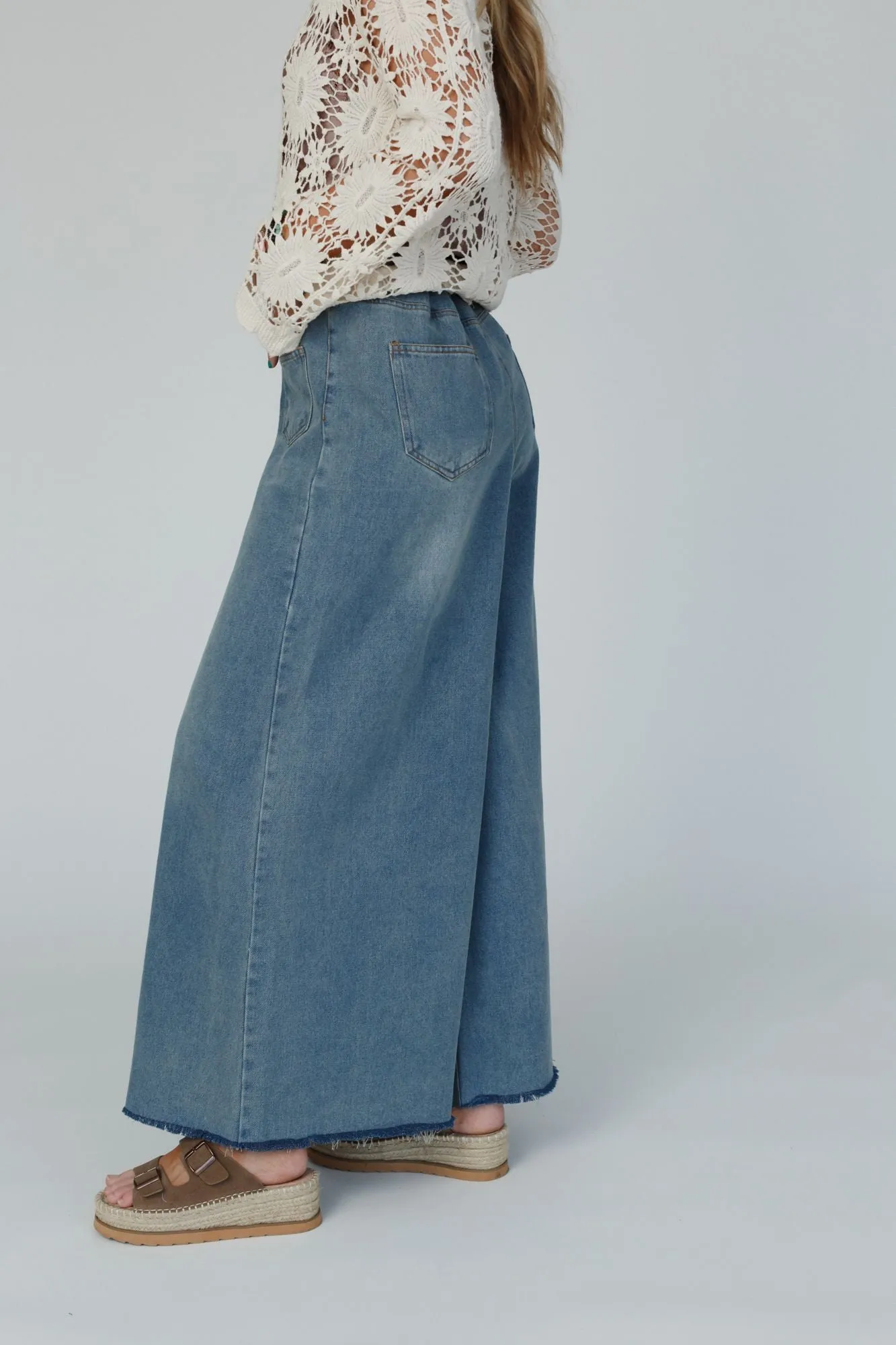 Sway My Way Super Wide Leg Pant - Light Denim