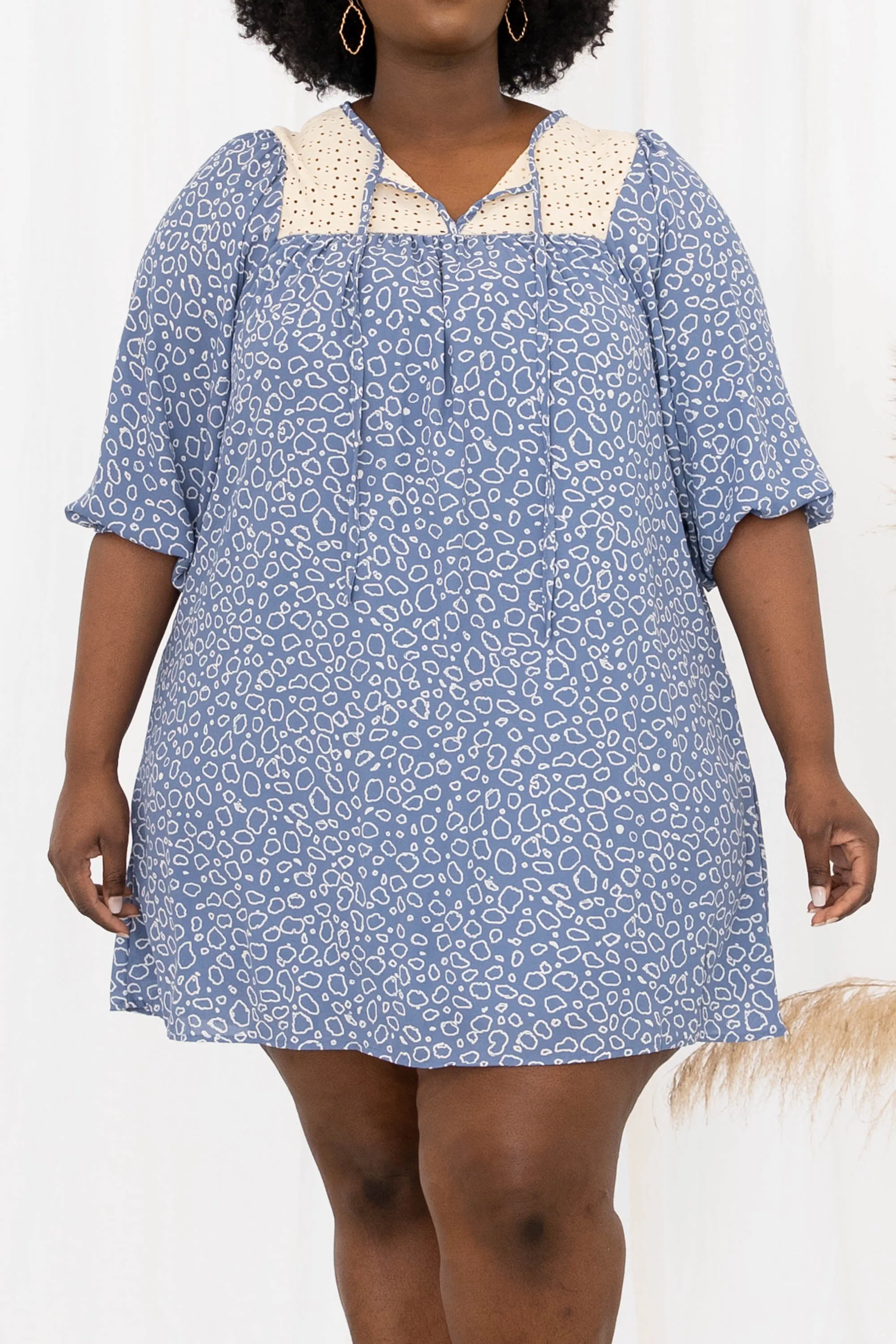 Take It All Away Dress, Cream-Denim