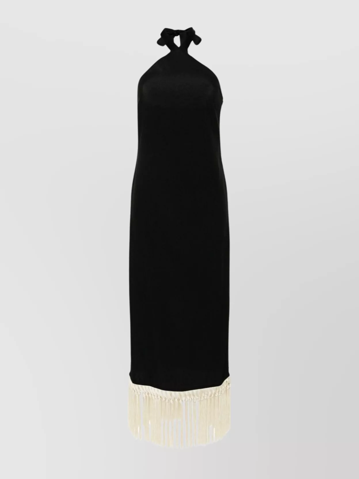 Taller Marmo   Fringed long dress bow detail