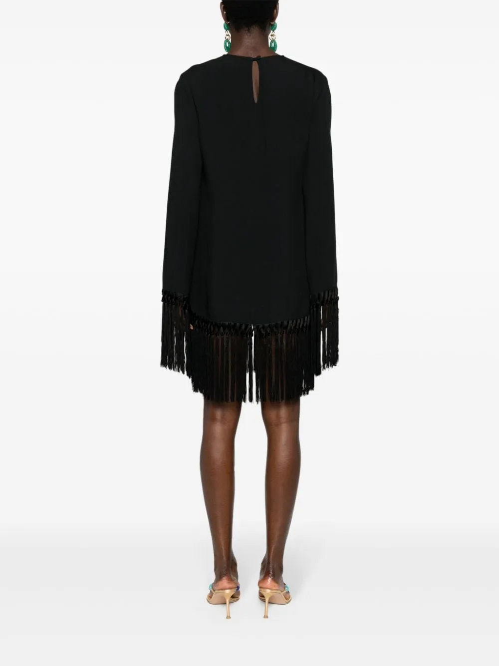 Taller Marmo Main    Taller Marmo Main Claudia Fringed Crêpe Mini Dress